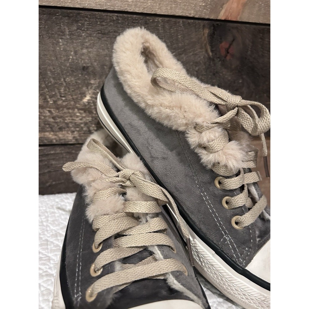 Axdans Ads Star Faux Fur Lined Women's Sneakers Size 8.5/39 Gray